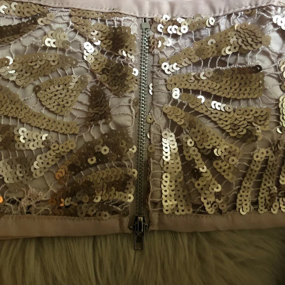 Forever 21 Rose Gold Sequin Rhinestone Crop Top | S - Picture 10 of 10